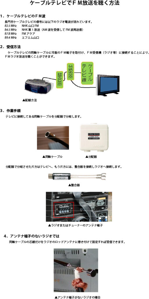 ケーブルテレビでFM放送を聴く方法